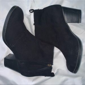 Black suede booties